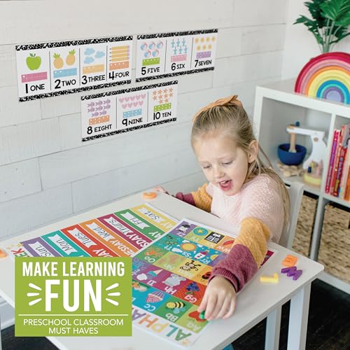 Hadley Designs Alphabet for Classroom Wall Decor - ABC Posters for Classroom Wall Chart Preschool & Kindergarten, ABC Letters & Number Line Elementary, Alphabet Cards, Pastel Classroom Decor — view 2