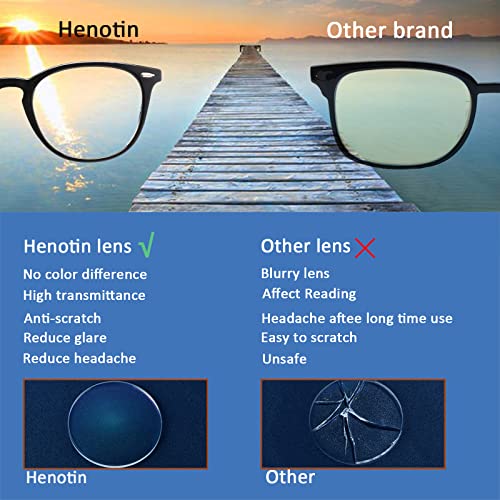 Image of Henotin 6 Pack Reading Glasses for Women Men Blue Light Blocking Stylish Computer Readers with Leather Case