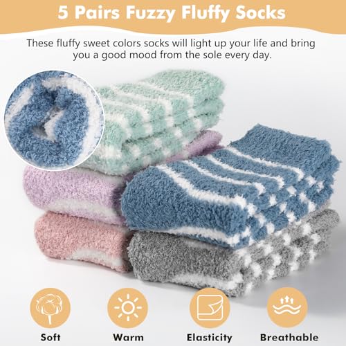 Tavaleu Womens Fuzzy Socks Fluffy Socks Women Winter Womens Cozy Warm Soft Slipper Sock Sleeping Sock for Women4