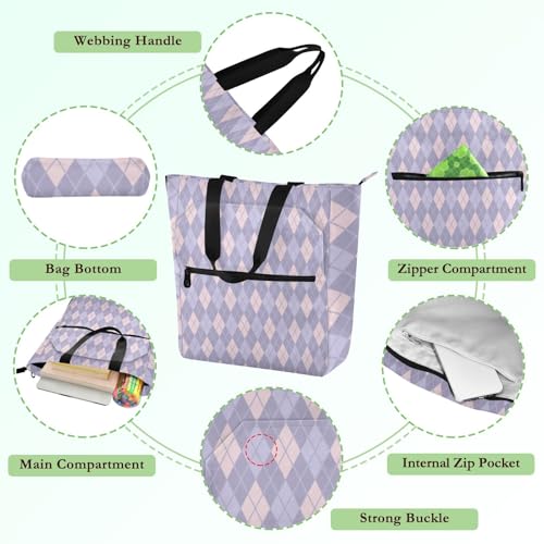 Bolsa de mano con cremallera y múltiples bolsillos para organizar tus libros 5