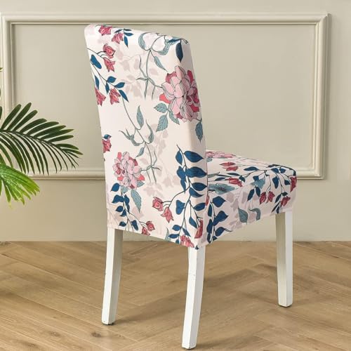 Image of Styleys Chair Covers for Dining Room, Stretch Dining Chair Cover, Washable Spandex Kitchen Chair Slipcovers (Set of 4, Natural Scenery, SD3220)