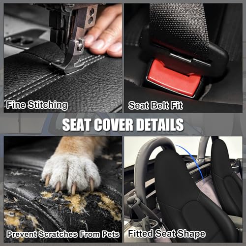 SAPUBK Custom-Fit Front Seat Covers Replace for 1997-2004 Porsche Boxster 911/996/986, Driver and Passenger Premium Leather with Composite Soft Foam Lining Seat Cover - Image 5