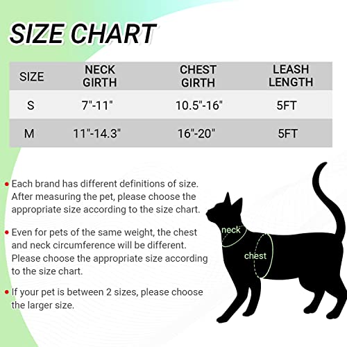 Cat Harness And Leash Set For Walking Escape Proof - Reflective Adjustable Cat Vest Harness For Small To Large Cat Puppy - Cute Black Mesh Breathable Soft Cat Full Body Harness #TOP1