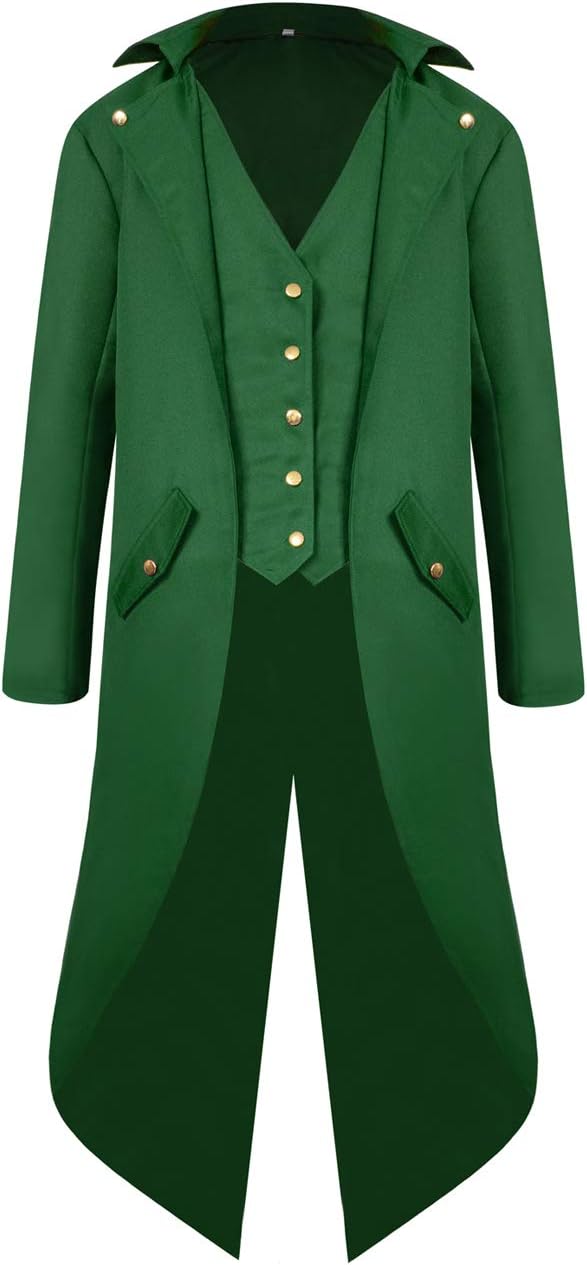 Men's Victorian Tailcoat Steampunk Jacket Showman Costume for Halloween Renaissance Festival St. Patrick