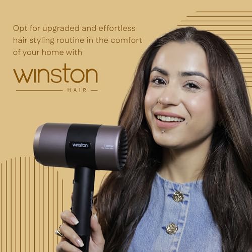 Image of WINSTON Turbo Pro Hair Dryer - 1800W | Quick Drying Blow Dryer with Low Noise, Cool Shot & Overheat Protection - 1 Year Warranty (Black)
