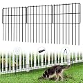 COLRASN 26 Panels Animal Barrier Fence No Dig, 1.25" Gap 28 Ft(L) X 17 in(H) Rustproof Metal Garden Fencing Border Dog Rabbit Under Fence Blocker, Small Wire Bottom Fences for Outdoor Yard Patio Black