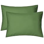 EXQ Home Toddler Pillowcases 13x18 Travel Pillow Case Set of 2, Small Pillow Case Fits Baby Pillow Sized 12x16, 13x18, Kids Pillowcases 2 Pack Machine Washable with Envelope Closure (Dark Green)
