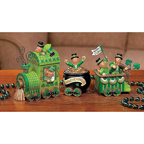 Leprechaun Blarney Express Tabletop Train - St. Patrick's Day Home Decor - 3 Piece Set