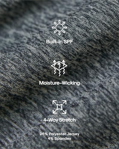 True Classic Mens Workout Shirts, Long Sleeve, Heather Navy 2XL - image 8