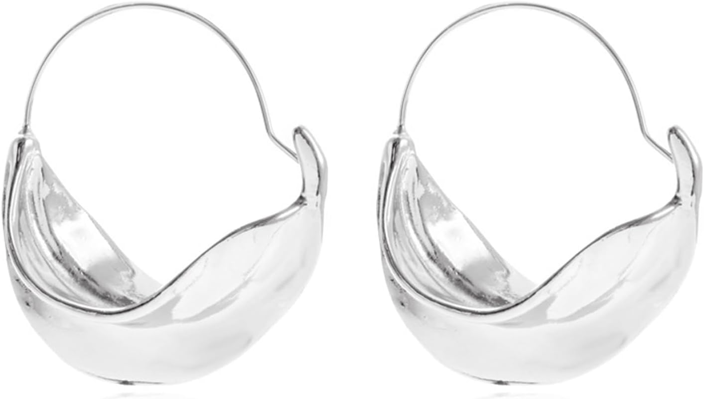 Chunky Gold Earrings for Women Gold Hoop Earrings Thick Teardrop Earrings Gold Statement Earrings Geometric Jewelry Gifts