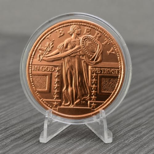 Image of Standing Liberty Quarter Design 1 oz Pure .999 Copper Round Collectible 39mm Coin in Capsule - COA by Heavenly Metals