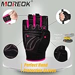 MOREOK Workout Gloves Padded Weight Lifting Gloves for Men/Women, [3MM Gel] Fingerless Grip Gym Gloves Fitness Gloves for Exercise,Hanging,Weightlifting, Cycling, Pull ups, Rowing - Image 4