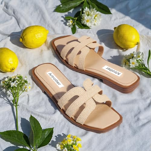 Artrotter Slides Beach Sandals for Women Comfortable Vacation Summer Shoes for Women Flat Sandals2