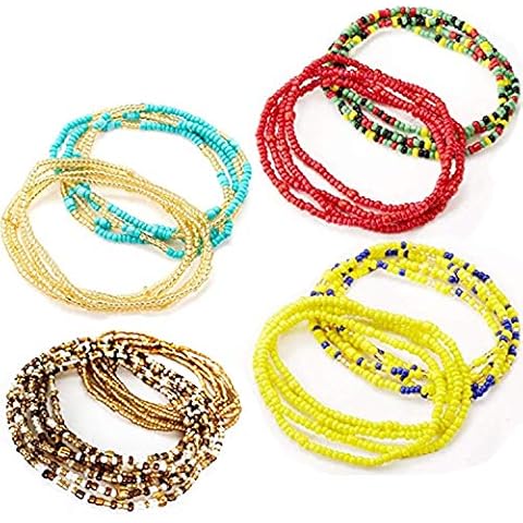 Tuoshei womens 8 Piece Summer Jewelry Waist Bead Set style 1 Cover