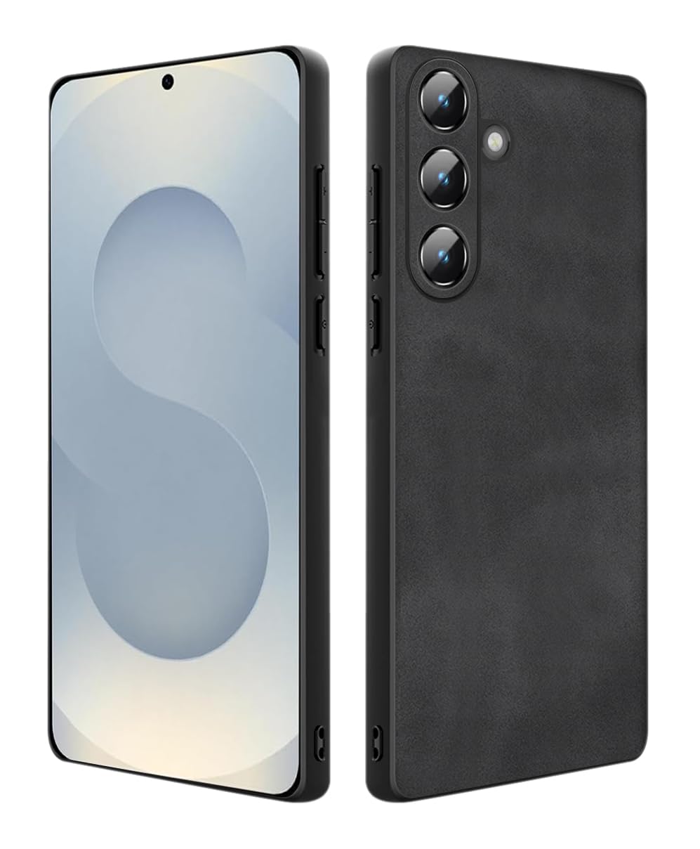 Duxsmei for Samsung Galaxy S25 Plus Case, TPU and Suede PU Leather Cover, Anti-Vibration Anti-Slip Ultralight Luxury Case for Samsung Galaxy S25 Plus