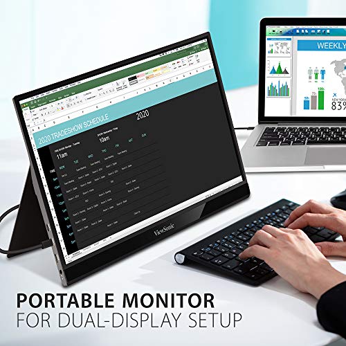 ViewSonic VG1655 15.6 Inch 1080p Portable Monitor, IPS Display with Eye Care for Comfortable Mobile Workspaces and Second Screen Productivity, Built-in Stand, 60W USB-C, and mini HDMI Inputs by ViewSonic - Image 6