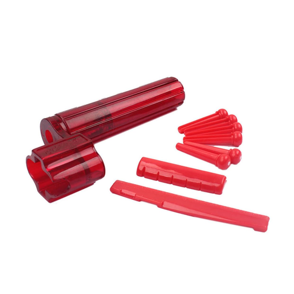 Abaodam 3pcs Guitar Accessory Kit Red Guitar Saddle and Nut Saddle and Nut Winder for