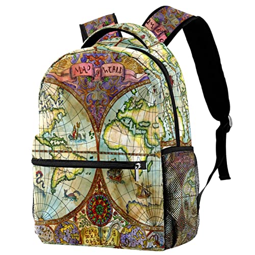 Sac à dos nautique imprimé carte du monde océan pour étudiant et voyage décontracté