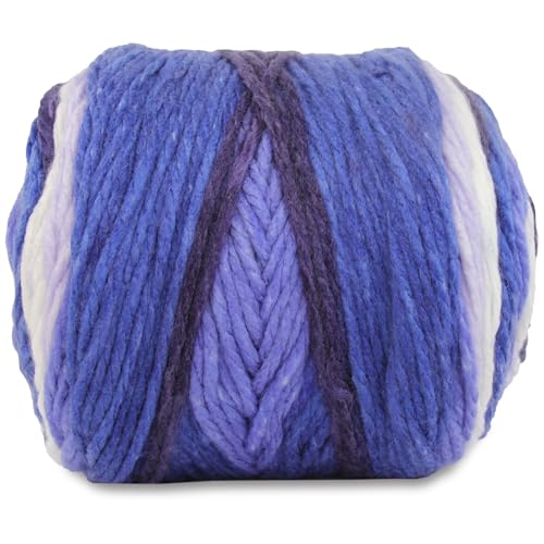 Image of ThreadArt Ombre Chunky Yarn Cake #6, 300g /316 Yds, Bluebonnet Morning 04 | Soft super bulky #6 acrylic yarn cake for blankets, scarves, hats, crochet and knitting. Big 300g cake is machine washable.