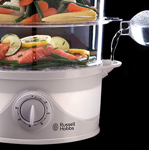 Russell Hobbs 21140 3-Tier Food Steamer, 800 W, 9 Litre, White 5 Gallery Image