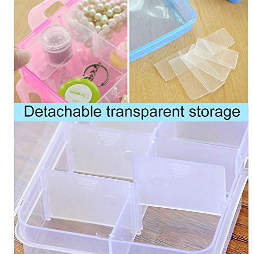 Gresunny 5pcs Fächer Aufbewahrungsbox Plastik Aufbewahrungsboxen Einstellbar Schmuckkasten Sortimentskasten mit 10/15… – Bild 6