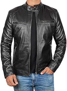 Decrum Mens Black Leather Jacket Men - Mens Leather Jacket | [1100124] Black