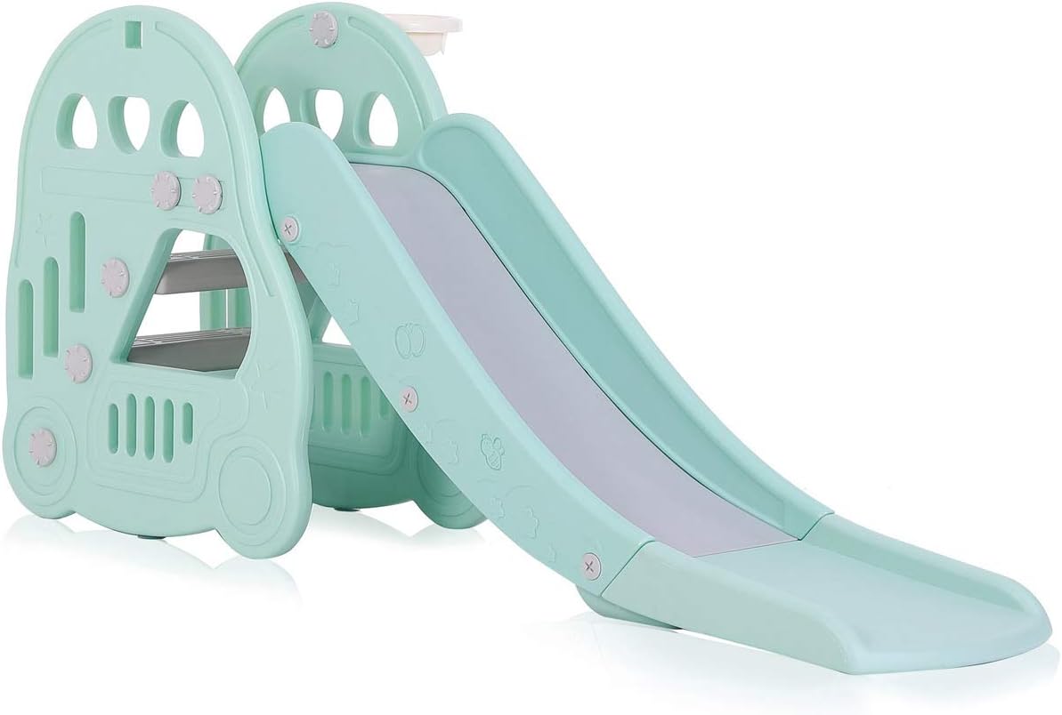 Baby Vivo Kids Slide Childrens Slide Playground Play Area Garden Slide Plastic Children Toys Slide for Outdoor and Indoor Car in Turquoise/Grey