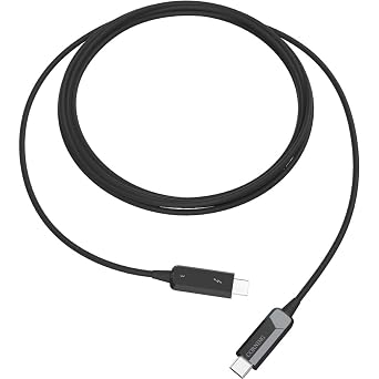 Corning AOC-CCU6JPN005M20 Thunderbolt 3 USB Type-C Male 5m 16 ft Optical Cable, 40 Gbps, Flippable and Reversible Connectors, Supports One 5K Display or Two 4K Displays