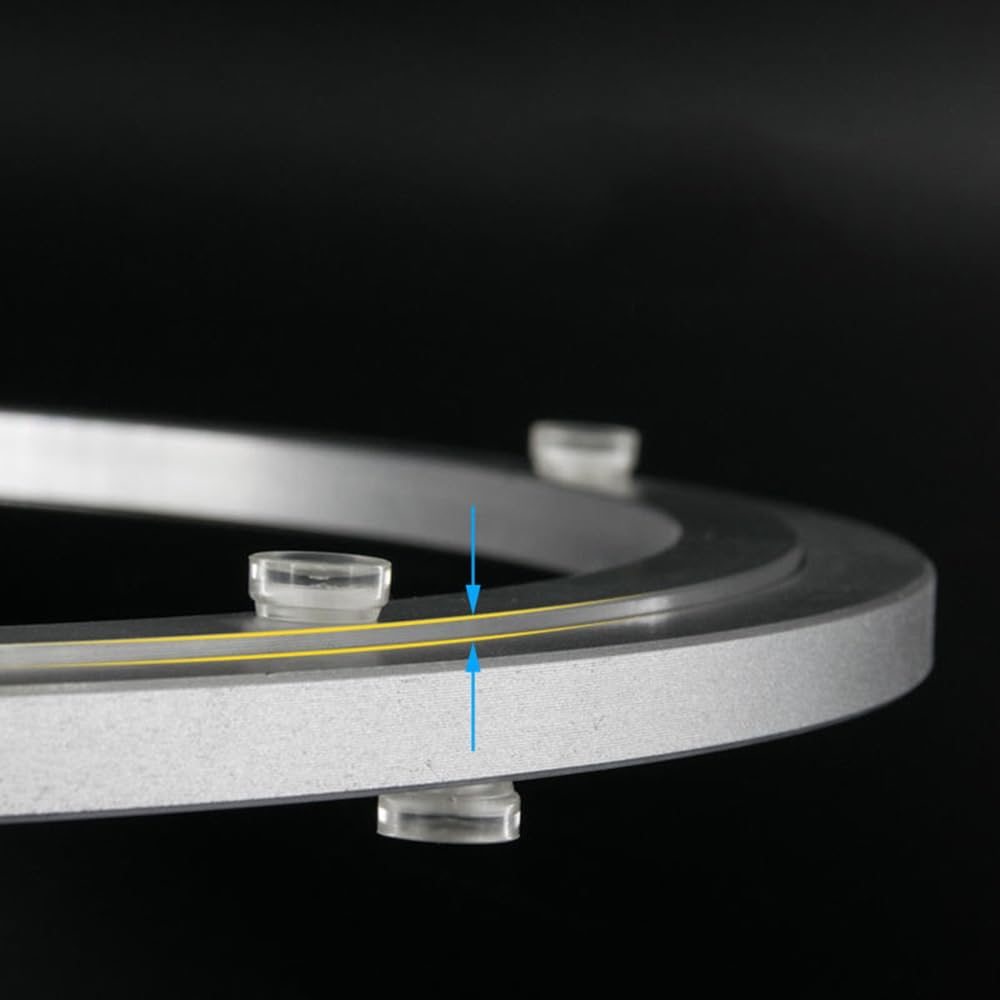 HCZION Cuscinetti per Giradischi in Alluminio Base Girevole per Tavolo Rotondo Hardware Liscio Pigro Susan, Cuscinetto di Rotazione A 360° per Tavolo da Cucina in Vetro, Granito O Legno (Size : 16in/