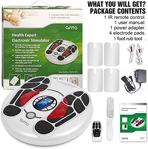 Foot Circulation Stimulator Massager Electrical Muscles Stimulator Plus Medic With Ems & Tens -Relief Feet Power Legs Health For Neuropathy Diabetes Relieve Pains And Cramps #TOP5