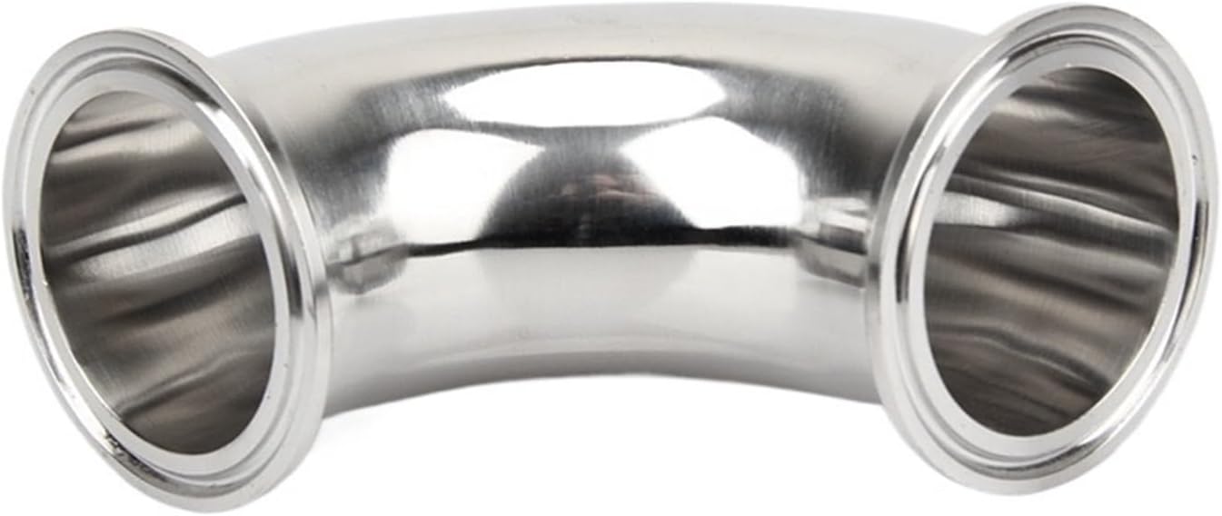 1.5" 38mm Pipe O/D SUS304 Stainless Steel 1.5" Tri Clamp 45 or 90 Degree Elbow Pipe Fitting for Diary Product Cheerfully (Color : 90 Degree)