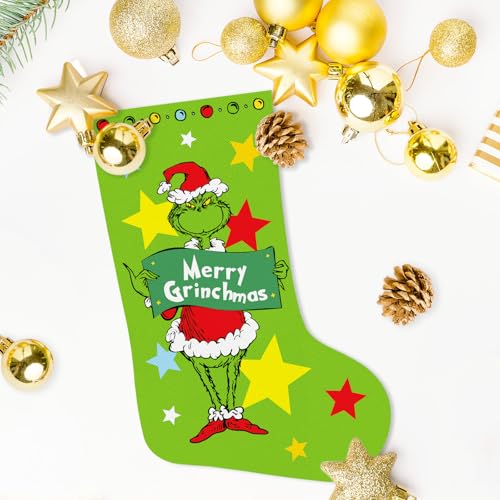 Meias de Natal engraçadas Grinchs, pacote com 2 meias grandesas de 40,6 cm, decorações de Natal Whov