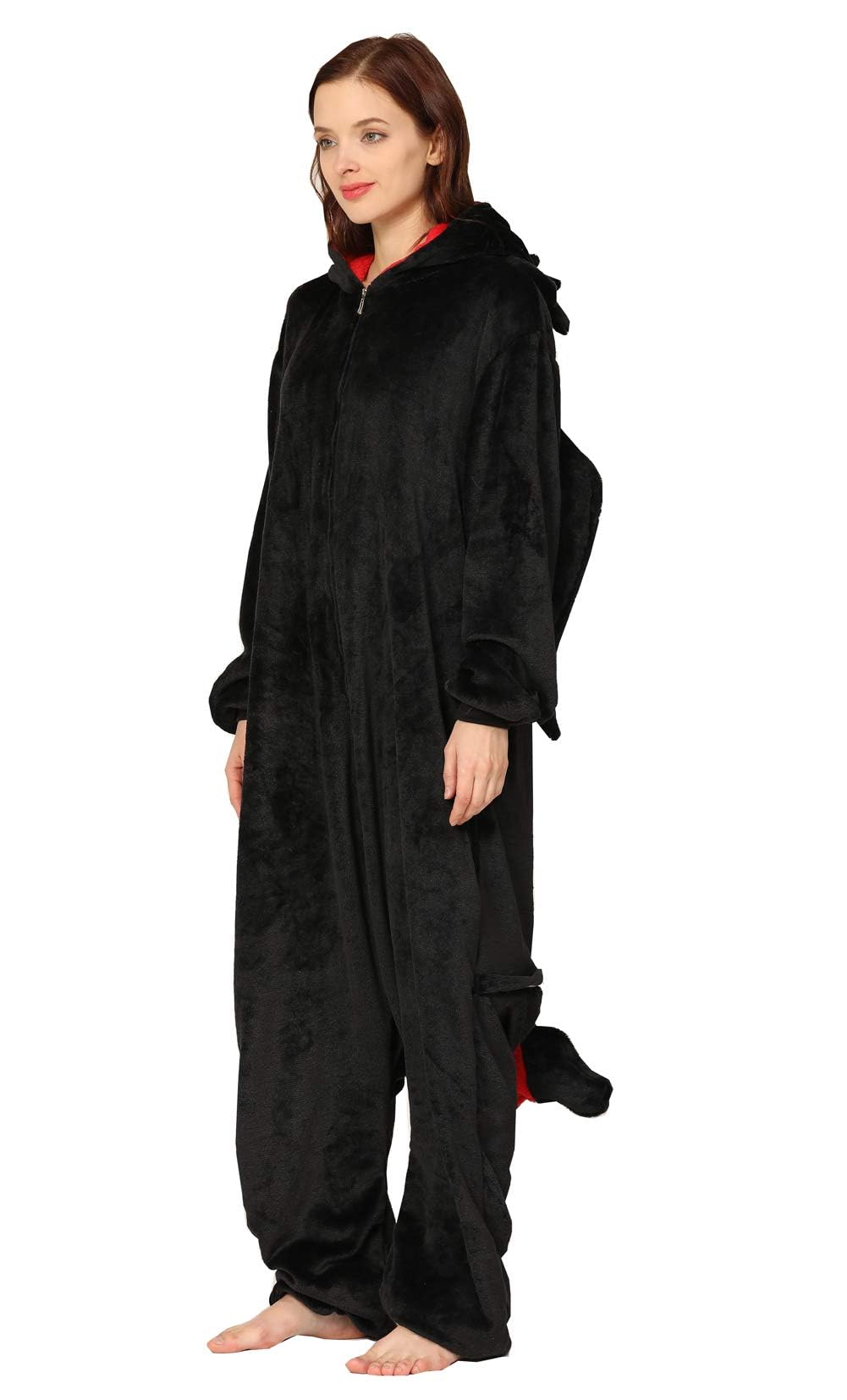 Hombre Mujer de Pijama de Animal Adulto, Disfraz de Dinosaurio de una Pieza de Felpa Traje de Cosplay de Halloween Franela para Adultos y Adolescentes