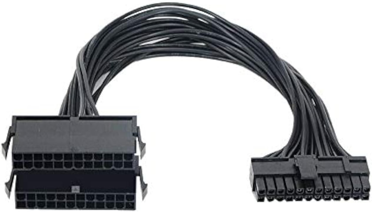 24 Pin 20+4 Dual Multiple PSU Power Supply Cable Splitter Adapter 1 Feet 18AWG for ATX Motherboard Extension Kit