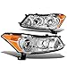 For Honda Accord 8th Gen CP2/CP3 Sedan Pair of Chrome Housing Amber Corner Headlights