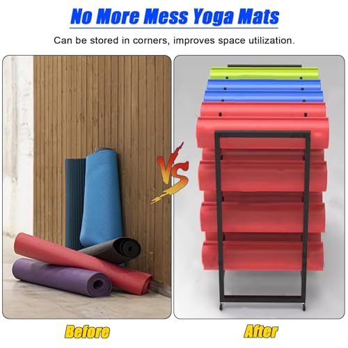 Support de tapis de yoga mobile pour ranger rouleau de massage - 4