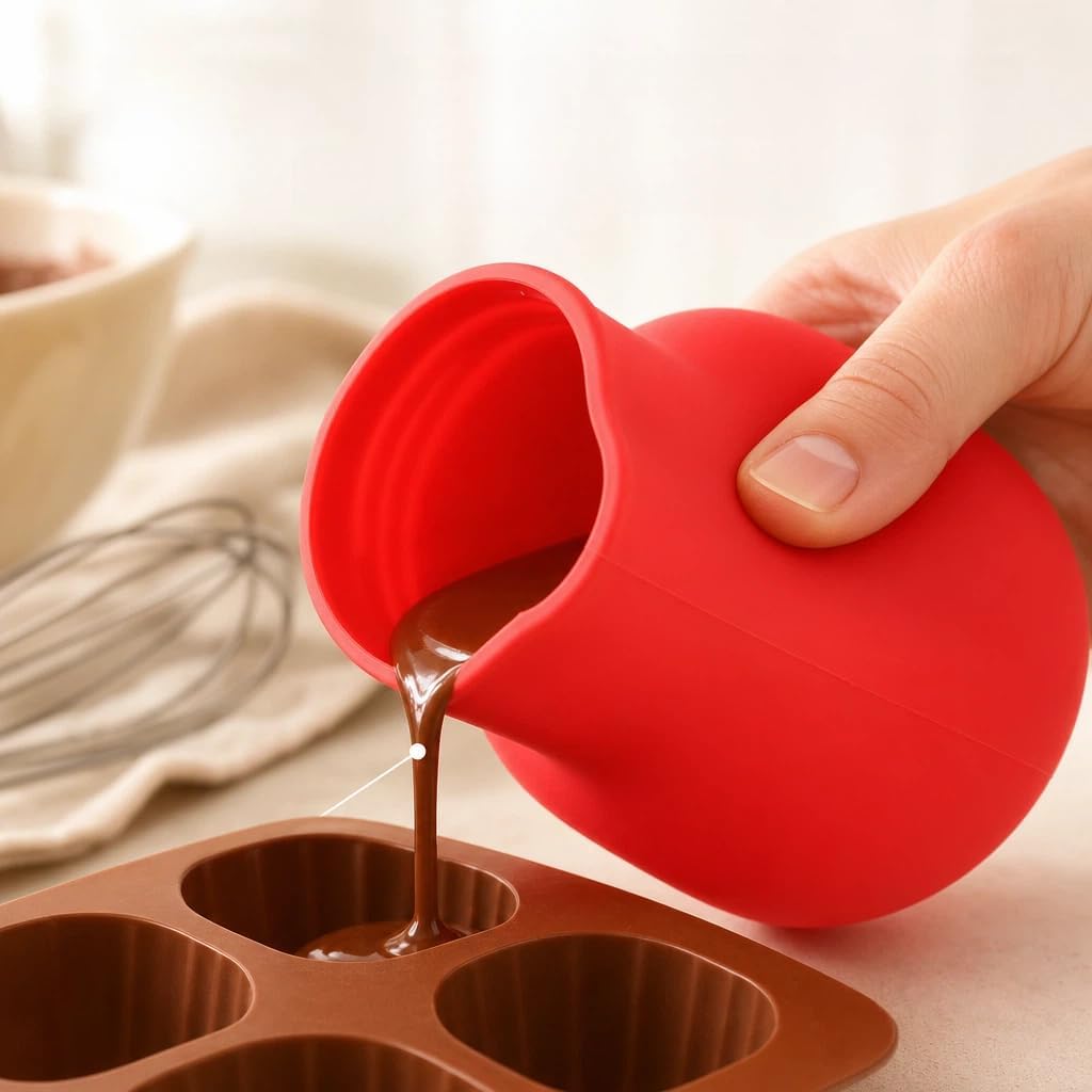 1pc Silicone Chocolate Melting Pot with Lid, Chocolate Butter Baking