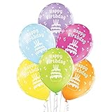 DEKORIEREN LEICHT GEMACHT: Jeden Raum und Außenbereich schnell feierlich verschönern mit Ballons „Happy Birthday“ in coolem Design mit Sternen und Luftwirbeln
