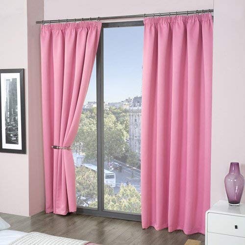 Louisiana Bedding Cortinas Lisas Color Rosa Listas para Colgar -46 x 72 (117 x 183cm)