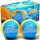 Activ Life Pelotas de salto más grandes de 3 pulgadas (amarillo/cian), juguetes de playa para niños de 8 a 12 años, regalos de verano para adolescentes, juegos acuáticos, adultos, hombres y mujeres,