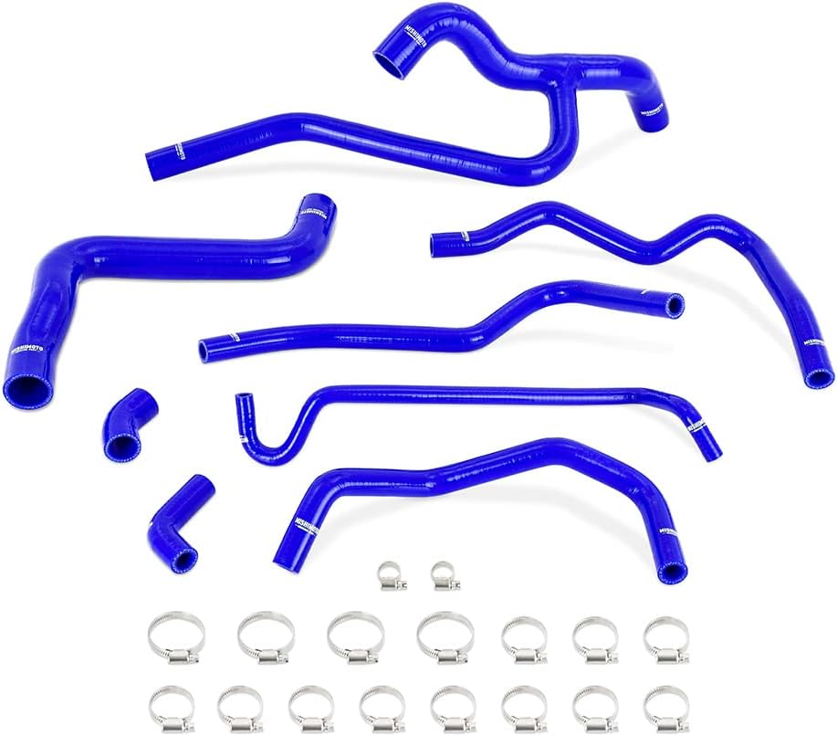 Mishimoto MMHOSE-MUS40-05BL Silicone Radiator & Heater Hose Kit, Compatible With Ford Mustang V6 4.0L 2005-2010, Blue