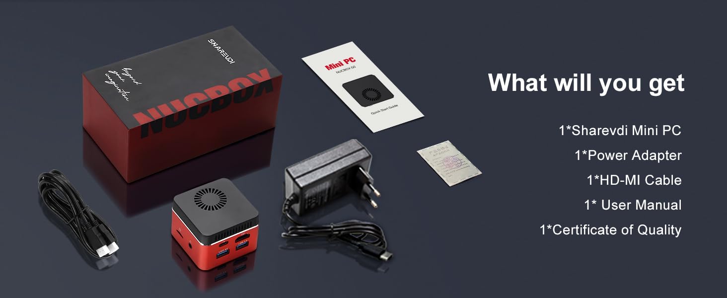 Mini PC Nuc Box, Procesador Intel J4125 (hasta 2.7GHz) 4C/4T, 8G DDR4 256GB SSD 4K UHD/Dual-Band WiFi5.0/BT5.0/USB3.0/HD/Type-C/TF Slot para Negocios/Hogar/Escuela