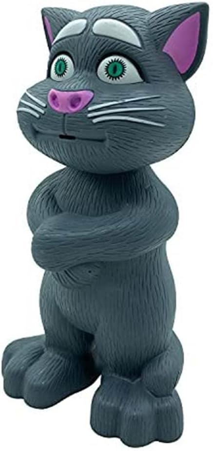 NHR Intelligent Talking Tom Cat, Speaking Robot Cat Repeats What You Say, Touch Recording Rhymes and Songs, Musical Cat Toy for Kids, 3+ Years (Grey)