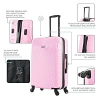 DUKAP INCEPTION Luggage with Spinner Wheels | Durable Lightweight Hardside Suitcase, Travel Bag with Handle and Trolley, 24-Inch Medium Checked Luggage | Pink — image 3