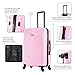 DUKAP INCEPTION Luggage with Spinner Wheels | Durable Lightweight Hardside Suitcase, Travel Bag with Handle and Trolley, 24-Inch Medium Checked Luggage | Pink