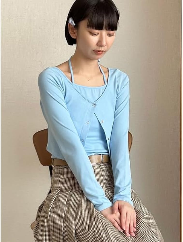 Amazon | [リリーブラウン] カーデセットホルターキャミトップス