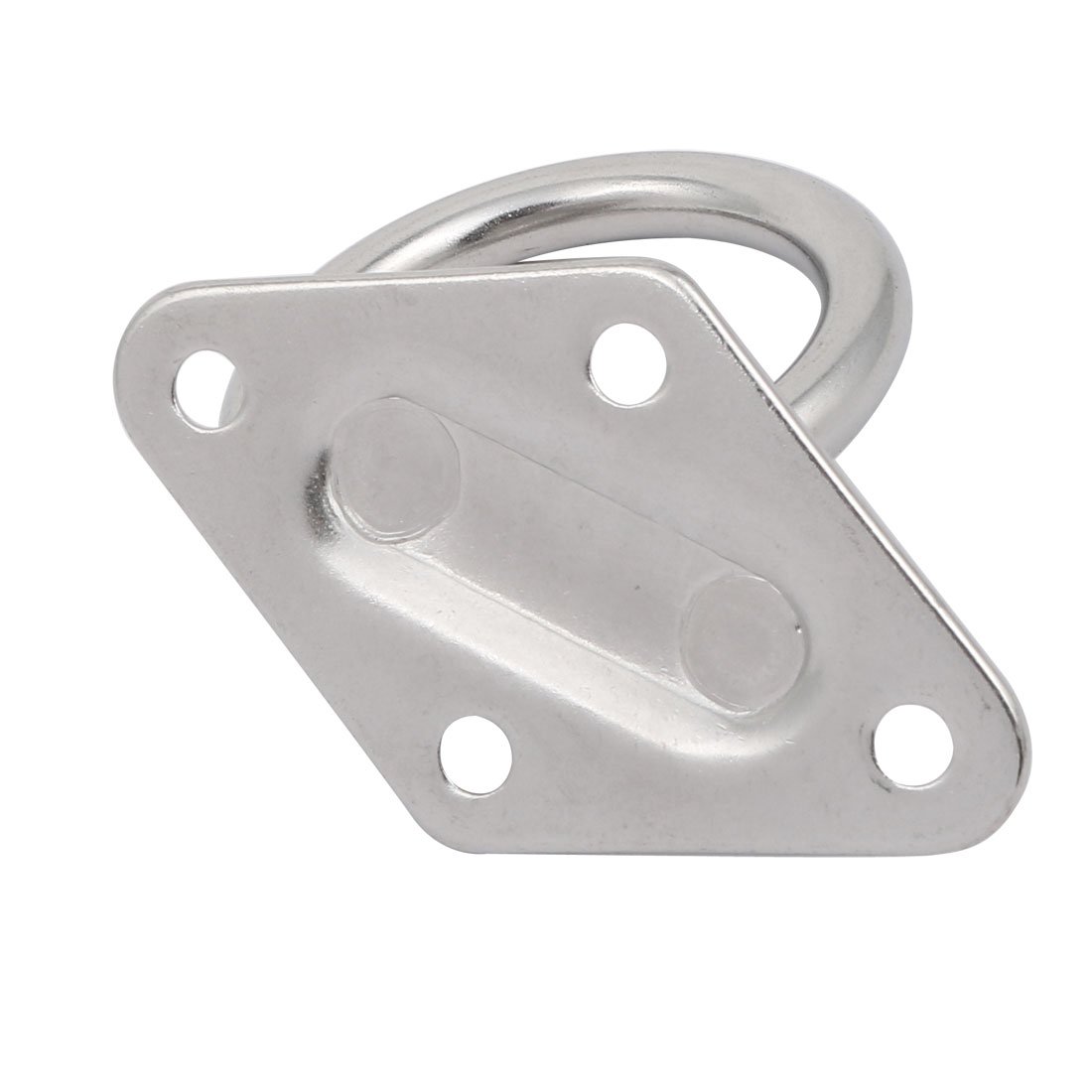 Aexit 4pcs 304 Home Hardware Stainless Steel 8mm Thick Sail Shade Pad Eye Fixing Plate w Ring Model:76as129qo162