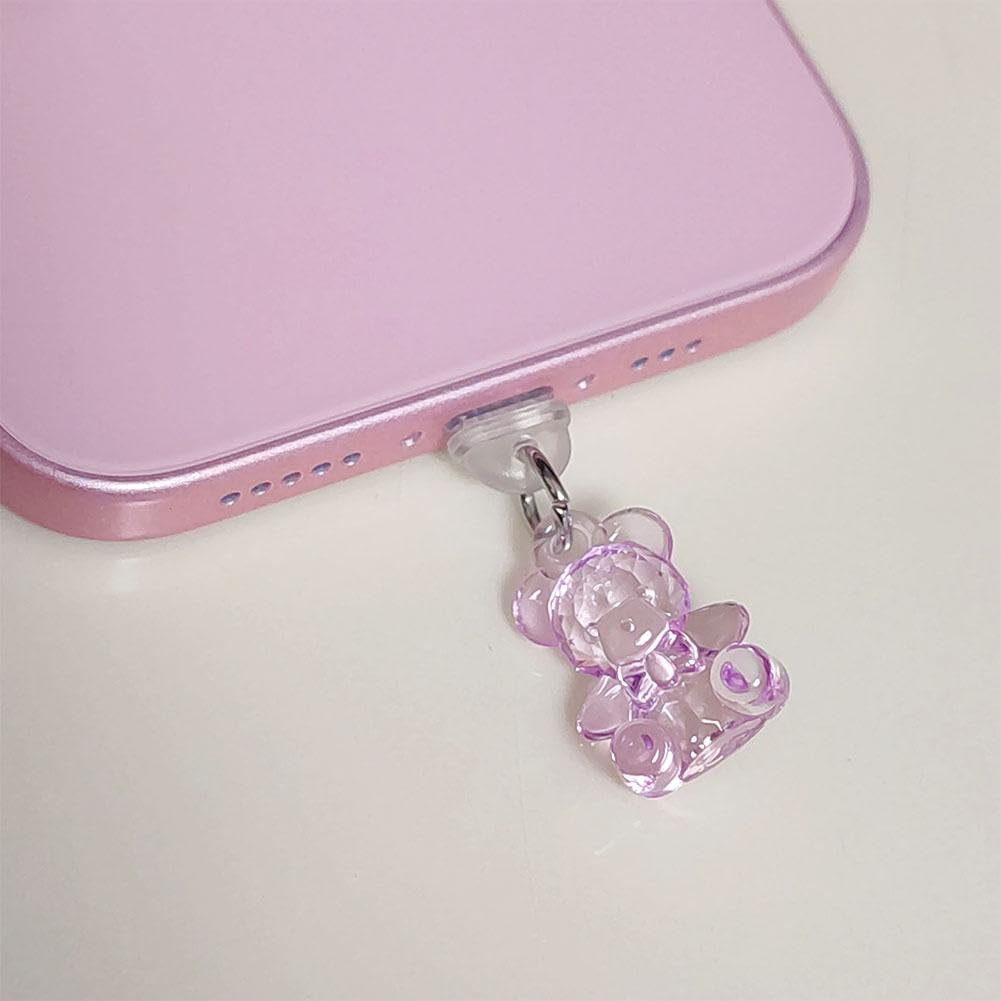 ALWIDA Lot De 5 Bouchons Anti-poussière En Acrylique Pour Téléphone Portable Motif Ours De Dessin Animé