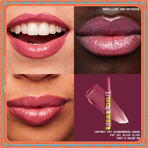 NYX Professional Makeup Coffret Gloss Huiles Baumes Lèvres Hydratation 12H