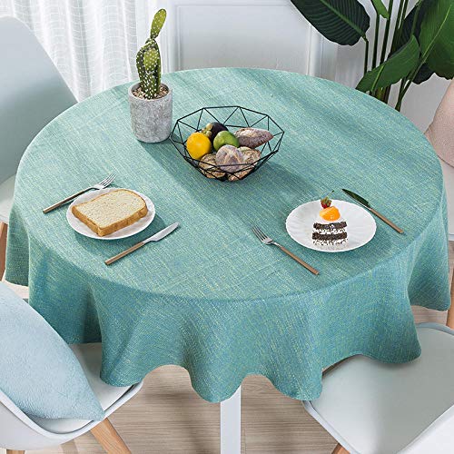 Nappe rectangulaire de qualité supérieure en coton-lin vert 180cm - 2
